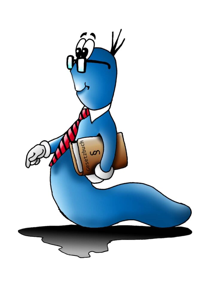 bpw Wurm mit Gesetzbuch unter dem, Arm